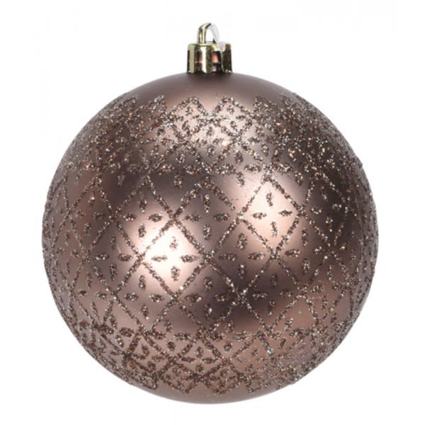 Χριστουγεννιάτικη Μπάλα Σαμπανιζέ, Ματ με Ρόμβους (8cm)